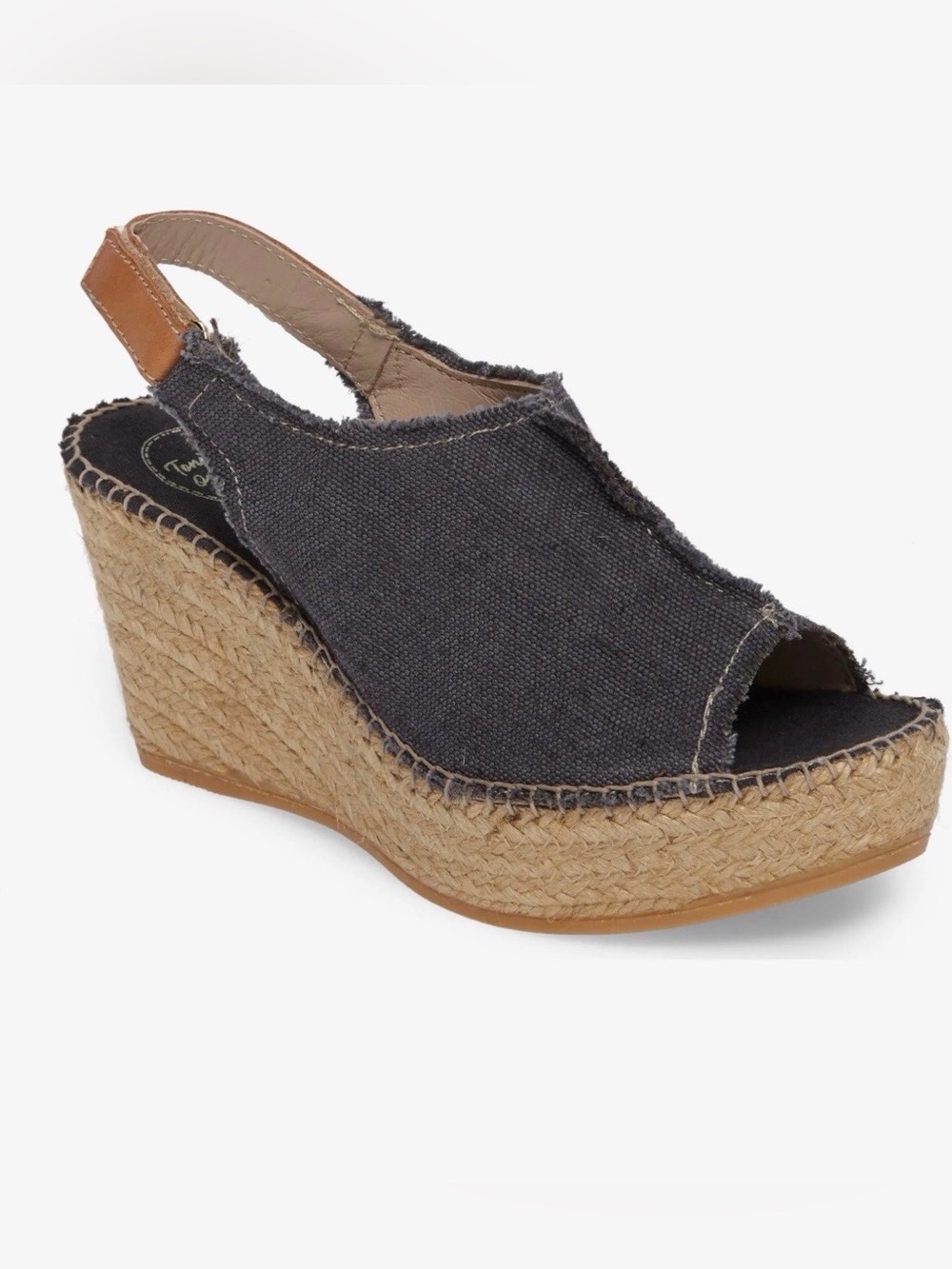 Toni Pons 'Lugano' Espadrille Wedge Sandal Black Size EU 40/US 9-9.5 NWOB